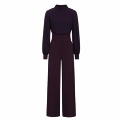 Hot Squash HotSquash Purple Wide Leg Jumpsuit With Blouson Sleeve -HotSquash Shop unnamed file 583