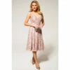 Hot Squash HotSquash Light Pink V-Neck Floral Lace Dress