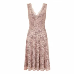 Hot Squash HotSquash Light Pink V-Neck Floral Lace Dress -HotSquash Shop unnamed file 609