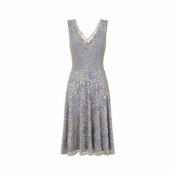Hot Squash HotSquash Silver V-Neck Floral Lace Dress -HotSquash Shop unnamed file 623