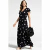 Hot Squash HotSquash Black Chiffon Wrap Top Maxi Dress