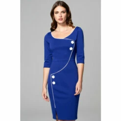 Hot Squash HotSquash Blue Chelsea Dress With Buttons