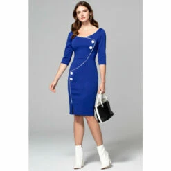 Hot Squash HotSquash Blue Chelsea Dress With Buttons -HotSquash Shop unnamed file 664