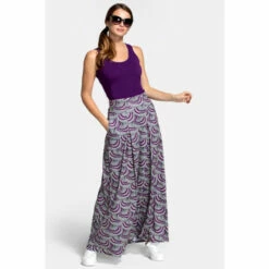 Hot Squash HotSquash Purple Box Pleat Maxi Skirt