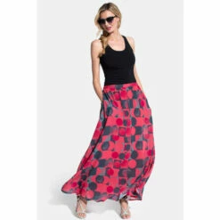 Hot Squash Womens Pink Chiffon Maxi Skirt