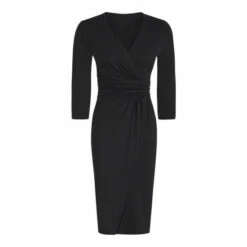 Hot Squash HotSquash Black Ascot Mock Wrap Dress -HotSquash Shop unnamed file 70