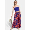 Hot Squash Womens Red Roll Top Maxi Skirt