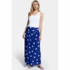 Hot Squash Womens Blue Roll Top Maxi Skirt