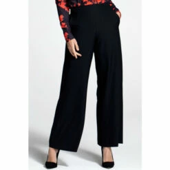 Hot Squash HotSquash Black Luxe-Lounge Wide Leg Crepe Trousers