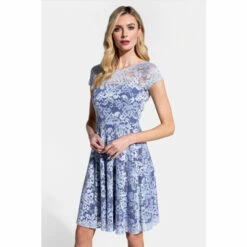 Hot Squash HotSquash Purple Lace Fit And Flare Dress