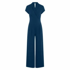 Hot Squash HotSquash Teal Blue Cap Sleeved Wide Leg Jumpsuit -HotSquash Shop unnamed file 795