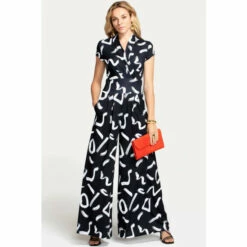 Hot Squash HotSquash Black Jersey Wide Leg Jumpsuit