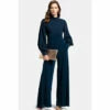 Hot Squash HotSquash Blue Wide Leg Jumpsuit With Blouson Sleeve