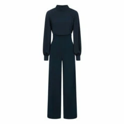 Hot Squash HotSquash Blue Wide Leg Jumpsuit With Blouson Sleeve -HotSquash Shop unnamed file 850