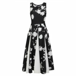 Hot Squash HotSquash Womens Black Box Pleat Midi Dress With Contrast Skirt -HotSquash Shop unnamed file 86