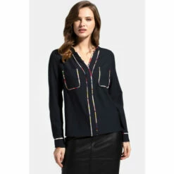 Hot Squash HotSquash Black Crepe Pockets Blouse