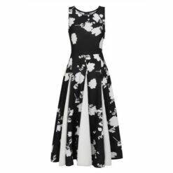 Hot Squash HotSquash Womens Black Box Pleat Midi Dress With Contrast Skirt -HotSquash Shop unnamed file 87