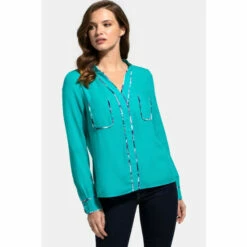 Hot Squash HotSquash Green Pocket Crepe Blouse