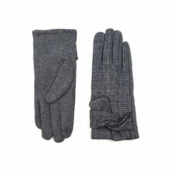 Hot Squash Womens Grey Checked Gloves