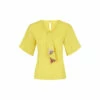 Hot Squash HotSquash Yellow River Tie Bat Sleeved Top