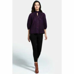 Hot Squash HotSquash Purple Balloon Top With High Collar