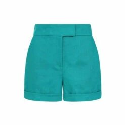 Hot Squash Green Linen Tailored Shorts With Pocket -HotSquash Shop unnamed file 982